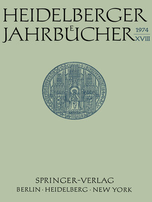 cover image of Heidelberger Jahrbücher